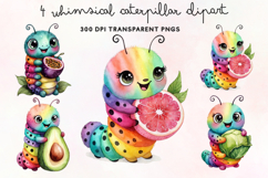 Whimsical Caterpillar Clipart PNG Product Image 1