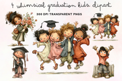 Whimsical Graduation Kids Clipart PNG Product Image 1