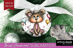 Valentine Ornament PNG - Whimsical Animal PNG Sublimation Product Image 1