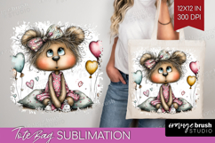 Valentine Tote Bag - Whimsical Animal Tote Bag PNG Product Image 1