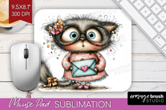 Valentine Mouse Pad Sublimation - Whimsical Animal Mousepad Product Image 1