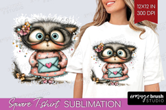 Valentine Square Tshirt Background - Whimsical Animal PNG Product Image 1