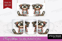 Valentine Mug Wrap - Whimsical Animal Mug PNG Sublimation Product Image 1