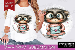 Valentine Round Tshirt Background - Whimsical Animal PNG Product Image 1