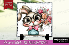 Valentine Slate PNG - Whimsical Animal Square Slate Product Image 1