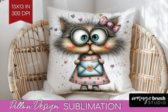 Valentine Pillow Sublimation - Whimsical Animal Pillow Cover Product Image 1