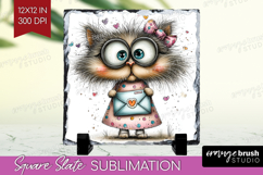 Valentine Slate PNG - Whimsical Animal Square Slate Product Image 1