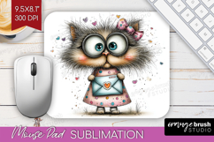 Valentine Mouse Pad Sublimation - Whimsical Animal Mousepad Product Image 1