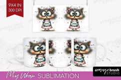 Valentine Mug Wrap - Whimsical Animal Mug PNG Sublimation Product Image 1