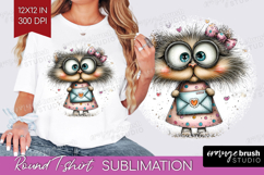 Valentine Round Tshirt Background - Whimsical Animal PNG Product Image 1