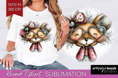 Valentine Round Tshirt Background - Whimsical Animal PNG Product Image 1