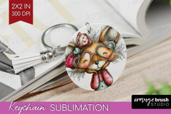 Valentine Keychain PNG - Whimsical Animal Keychain Product Image 1