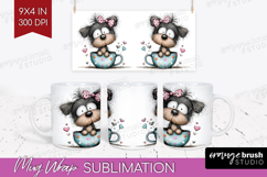 Valentine Mug Wrap - Whimsical Animal Mug PNG Sublimation Product Image 1