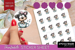 Valentine Round Sticker - Whimsical Animal Printable Sticker Product Image 1