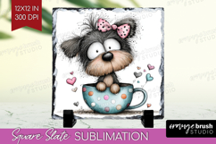 Valentine Slate PNG - Whimsical Animal Square Slate Product Image 1