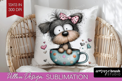 Valentine Pillow Sublimation - Whimsical Animal Pillow Cover Product Image 1