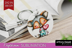 Valentine Keychain PNG - Whimsical Animal Keychain Product Image 1