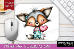 Valentine Mouse Pad Sublimation - Whimsical Animal Mousepad Product Image 1