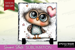 Valentine Slate PNG - Whimsical Animal Square Slate Product Image 1