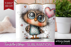 Valentine Tumbler Wrap - Whimsical Animal Tumbler PNG Product Image 1