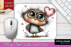 Valentine Mouse Pad Sublimation - Whimsical Animal Mousepad Product Image 1