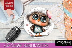 Valentine Car Coaster - Whimsical Animal Coaster PNG Product Image 1