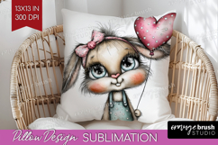 Valentine Pillow Sublimation - Whimsical Animal Pillow Cover Product Image 1