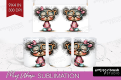Valentine Mug Wrap - Whimsical Animal Mug PNG Sublimation Product Image 1