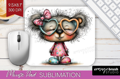 Valentine Mouse Pad Sublimation - Whimsical Animal Mousepad Product Image 1