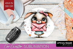 Valentine Car Coaster - Whimsical Animal Coaster PNG Product Image 1