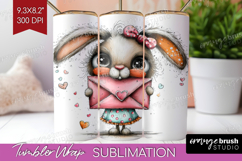 Valentine Tumbler Wrap - Whimsical Animal Tumbler PNG Product Image 1