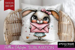 Valentine Pillow Sublimation - Whimsical Animal Pillow Cover Product Image 1