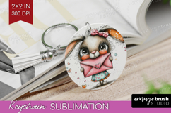 Valentine Keychain PNG - Whimsical Animal Keychain Product Image 1