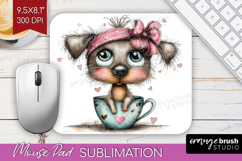 Valentine Mouse Pad Sublimation - Whimsical Animal Mousepad Product Image 1