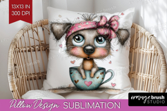 Valentine Pillow Sublimation - Whimsical Animal Pillow Cover Product Image 1