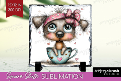 Valentine Slate PNG - Whimsical Animal Square Slate Product Image 1