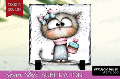 Valentine Slate PNG - Whimsical Animal Square Slate Product Image 1