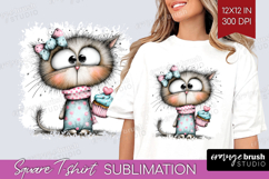 Valentine Square Tshirt Background - Whimsical Animal PNG Product Image 1