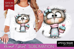 Valentine Round Tshirt Background - Whimsical Animal PNG Product Image 1