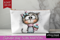 Valentine Cosmetic Bag - Whimsical Animal Makeup Bag PNG Product Image 1