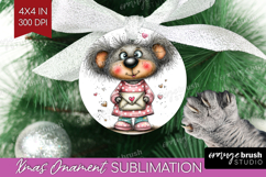 Valentine Ornament PNG - Whimsical Animal PNG Sublimation Product Image 1
