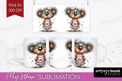 Valentine Mug Wrap - Whimsical Animal Mug PNG Sublimation Product Image 1