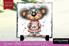 Valentine Slate PNG - Whimsical Animal Square Slate Product Image 1