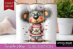 Valentine Tumbler Wrap - Whimsical Animal Tumbler PNG Product Image 1