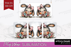Valentine Mug Wrap - Whimsical Animal Mug PNG Sublimation Product Image 1