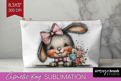 Valentine Cosmetic Bag - Whimsical Animal Makeup Bag PNG Product Image 1