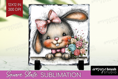 Valentine Slate PNG - Whimsical Animal Square Slate Product Image 1