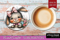 Valentine Round Coaster - Whimsical Animal Coaster PNG Product Image 1