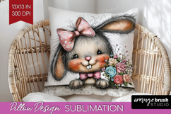Valentine Pillow Sublimation - Whimsical Animal Pillow Cover Product Image 1