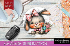 Valentine Car Coaster - Whimsical Animal Coaster PNG Product Image 1